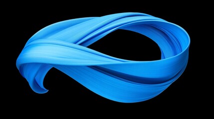 Wall Mural - Abstract Blue Curve Floating in Black Background for Design Use