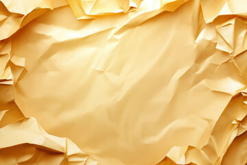 Poster - Crumpled yellow paper background creating a textured visual for design projects