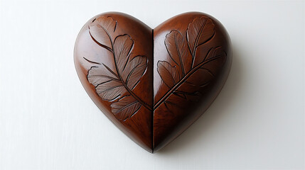 Poster -  minimalist heart-shaped leaf sculpture