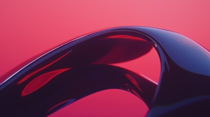 Poster - Abstract flowing object with smooth curve; glossy effect with background blur
