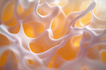 Poster - Intricate patterns of a cellular structure glowing in warm tones