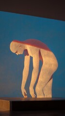 Poster - Artistic expression of human emotion gallery space installation contemporary side view abstract concept