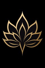 Poster - Elegant abstract flower outline crafted with delicate gold threads for a minimalist design