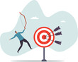 © Nadia - Success reaching goal or target, victory or winner, accuracy and achievement to hit target bullseye,business concept.flat character.