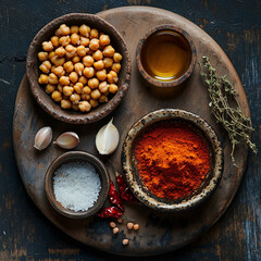 Wall Mural - Rustic Chickpeas with Paprika and Fresh Herbs