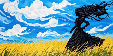 Canvas Print - blowing in the wind 