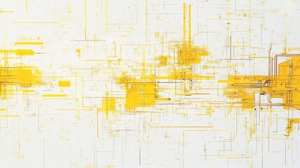 Poster - Innovative yellow tech showcase bright white background digital concept modern environment creative viewpoint futuristic design