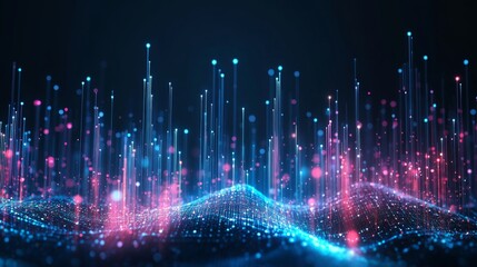 Poster - exploring neon data streams cyberspace world visual art digital environment immersive experience glo