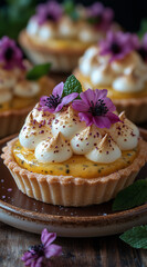 Wall Mural - Gourmet Passionfruit Tart with Whipped Cream and Candied Citrus