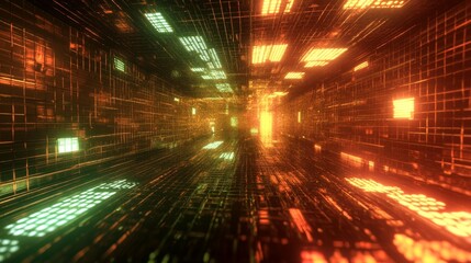 Poster - illuminating cybernetic dance virtual realm digital art futuristic environment immersive experience 