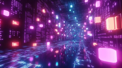 Poster - exploring the streaming beauty cyberspace visual art glowing environment immersive experience digita