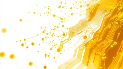 Poster - Innovative tech design showcase digital studio graphic artwork modern setting aesthetic perspective yellow pattern on white background
