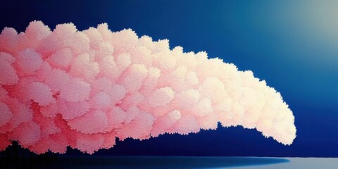 Poster - Flowing pink cloud formation digital art abstract background calm environment aesthetic viewpoint
