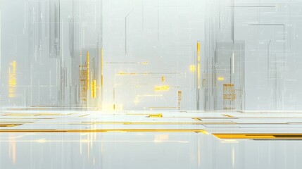 Poster - Illuminating yellow glow minimalist studio photography sleek white backdrop close-up aesthetic concept
