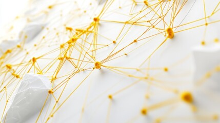 Poster - Creating dynamic white spaces with yellow lines in modern design studio graphic art minimalist aesthetic concept