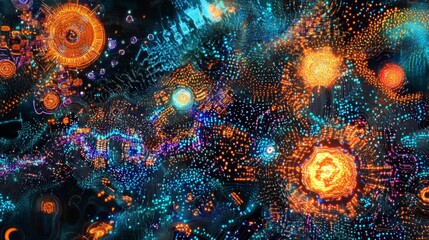 Poster - Exploring machine learning artistry digital realm abstract artwork virtual space perspective ai creativity