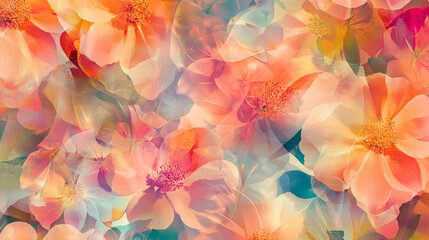 Poster - Beautiful floral abstract design with soft colors and delicate shapes in a harmonious arrangement