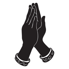 Fototapete - Praying Hands Silhouette