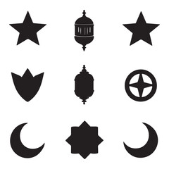 Fototapete - Islamic Symbols and Mosque Icons