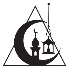Fototapete - Islamic Crescent Moon Mosque