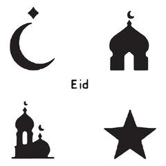 Fototapete - Eid Mubarak Icons