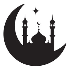 Fototapete - Mosque Silhouette at Night