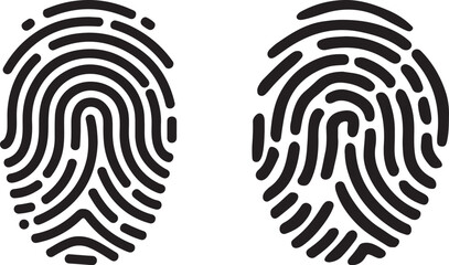 fingerprint identification vector illustration black and white