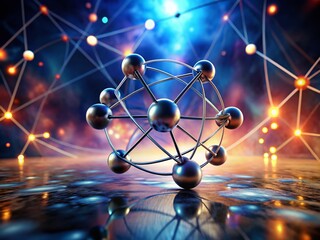 Aufkleber - Microscopic Atom Structure: Scientific Background Image - Royalty Free Stock Photo