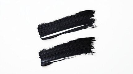 Poster - Two diagonal swipes of black paint or ink are displayed on a clean white background, creating a minimalist and graphic composition