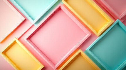 Aufkleber - An engaging layout of various colorful picture frames against a soft background, ideal for expressing creativity and enhancing artistic themes in a stylish way.