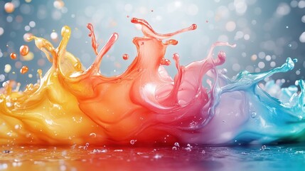 Poster - An explosive splash of brightly colored paints, creating an abstract visual that evokes emotions and stimulates creativity, ideal for artistic and design inspirations.