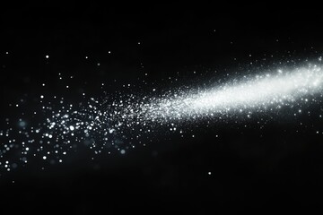 Poster - A stream of glittering particles moves across a transparent background, resembling a celestial trail of stardust or a magical sparkle.