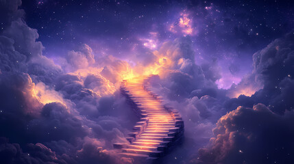 Wall Mural - stairway surreal ethereal heaven