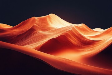 Aufkleber - Dramatic, fiery orange sandstone formations create a mesmerizing landscape, illuminated by a hidden light source.