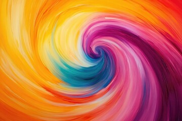 Aufkleber - Abstract swirling artwork in vibrant hues of yellow, orange, pink, purple, and teal.