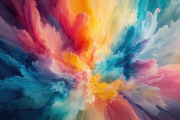 Aufkleber - Vibrant explosion of colors, resembling a cosmic nebula or a burst of paint.