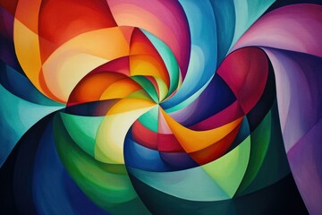 Aufkleber - Abstract swirling vortex of vibrant colors, creating a dynamic and energetic visual experience.