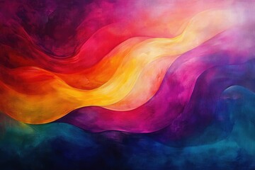 Aufkleber - Abstract painting of vibrant, flowing colors; a mesmerizing blend of hues creating a dynamic visual experience.