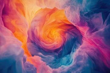Aufkleber - A swirling vortex of vibrant, multicolored clouds creates a mesmerizing and abstract image.
