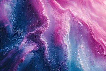 Aufkleber - Abstract swirling vibrant pink and blue paint, resembling a cosmic nebula or galaxy.