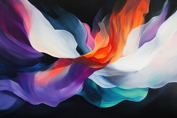 Aufkleber - Abstract artwork showcasing vibrant, flowing colors and forms, evoking a sense of movement and energy.