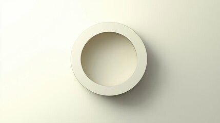 Leinwandbilder - White circular object on a plain background creating a minimalist design effect in a modern setting. Generative AI