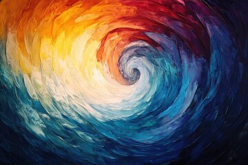 Aufkleber - Abstract swirling vortex of vibrant colors, representing energy and movement in a dynamic composition.