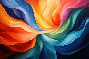 Aufkleber - Abstract swirl painting with vibrant, flowing colors creating a mesmerizing visual experience.