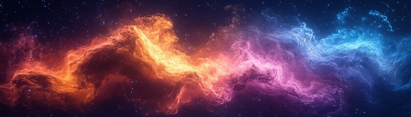 Poster - Cosmic nebula formation outer space digital art celestial environment wide view abstract concept