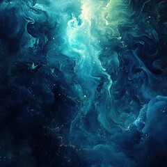 Poster - Galactic swirls and cosmic nebulae outer space digital art dark background wide-angle view universe exploration