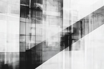 Poster - Abstract Monochrome Pattern with Geometric Shapes and Lines