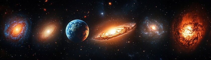Wall Mural - galactic exploration journey discovering cosmic phenomena in space digital art starry environment wi