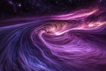 Poster - A swirling vortex of purple and pink cosmic clouds against a backdrop of twinkling stars.