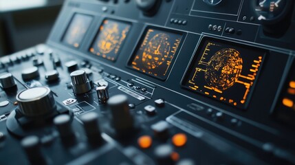 Poster - A detailed view of an X-ray control console displaying various scan settings.